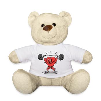 Poids d’haltérophilie fort Conception de dessin animé - Nounours - blanc - Devant