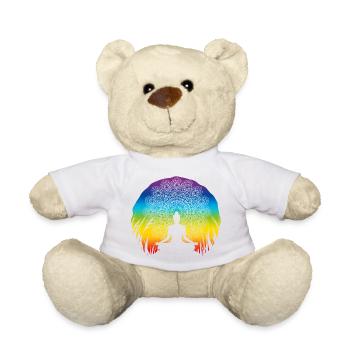 Conception spirituelle du mandala yoga dans les couleurs des chakras - Nounours - blanc - Devant