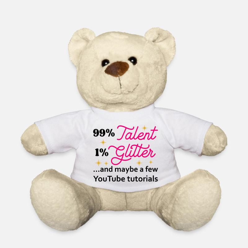 Talent Glitter Stars Script - Teddy Bear - white