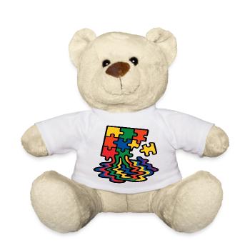 Rainbow Puzzle Tree Splash - Teddy Bear - white - Front