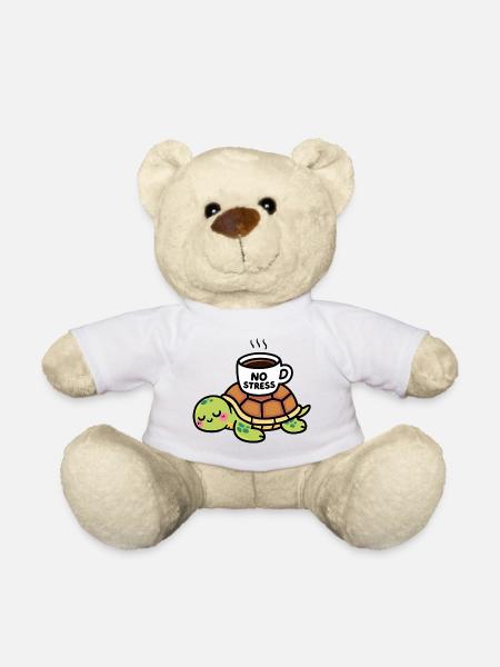 Tortue Zen Café No Stress - Nounours - blanc