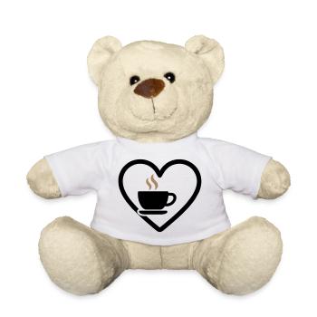 Café Coeur Tasse Boisson Chaude Matin - Nounours - blanc - Devant