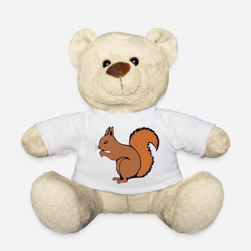 Eichhörnchen T-shirt Geschenk Naturliebhaber - Teddy - Weiß