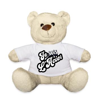 Je suis L’Acier – Typographie rétro - Nounours - blanc - Devant