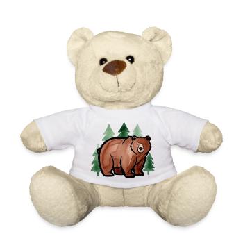Forest bear in watercolor style - Teddy Bear - white - Front