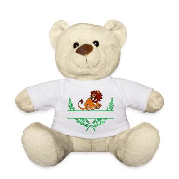 Lion Laurel Wreath with Namespace - Teddy Bear - white - Front