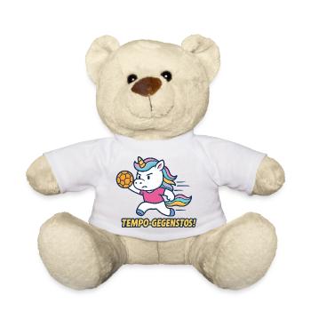 Tempo de handball licorne, motif drôle, cadeau - Nounours - blanc - Devant