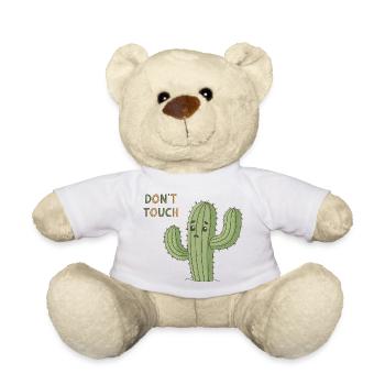 Sad Cactus Warning Don't Touch - Teddy Bear - white - Front