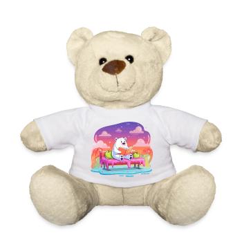 Reading polar bear in a color dream - Teddy Bear - white - Front
