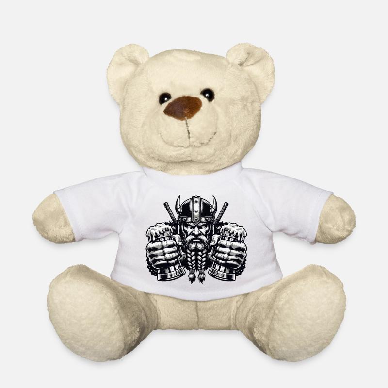 Vikings avec des chopes de bière en mode combat - Nounours - blanc