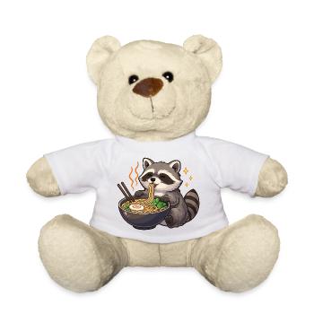 Raccoon with noodles Ramen kawaii raccoon - Teddy Bear - white - Front