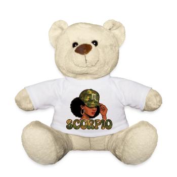 Scorpio Queen – Camo Afro Zodiac Vibes - Teddy Bear - white - Front