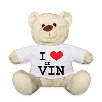 Ich liebe Wein / Alkohol - Teddy - Weiß - Vorne