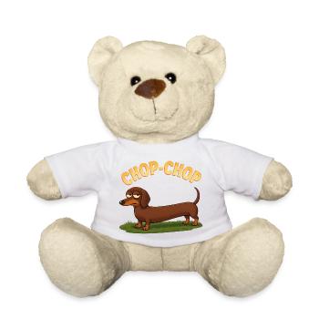 Dessin animé Dachshund Chop-Chop - Nounours - blanc - Devant