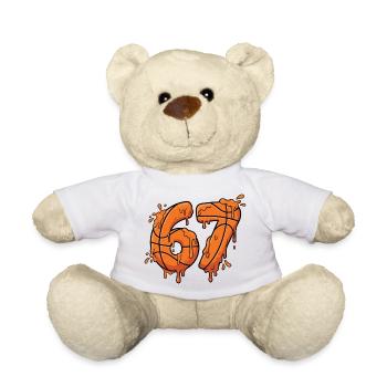 67 Meme Basketball Graffiti - Teddy Bear - white - Front