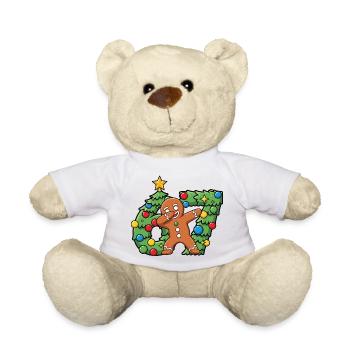 67 Meme-Lebkuchentanz auf dem Weihnachtskranz - Teddy - Weiß - Vorne