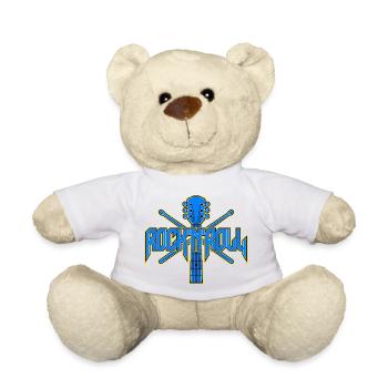 Rock & Roll Guitar Emblem - Teddy Bear - white - Front