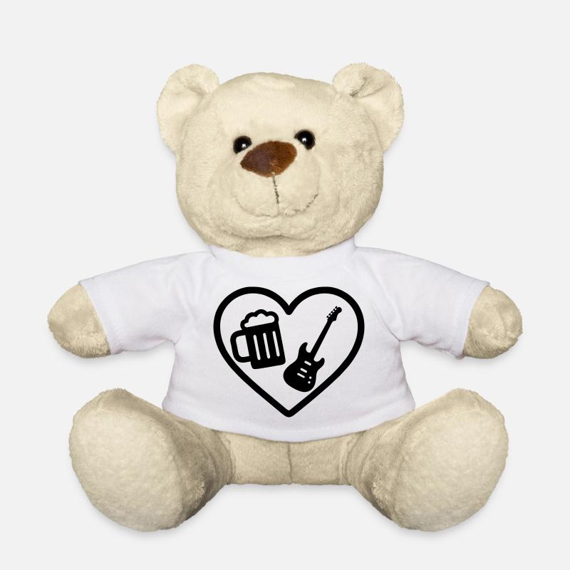 Heart Rock Beer - Teddy Bear - white