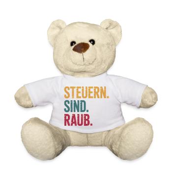 Steuern sind Raub - Funny Steuer Meme - Teddy - Weiß - Vorne