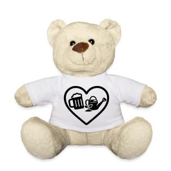 Herz Bier Garten Humor - Teddy - Weiß - Vorne