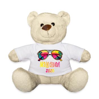 Malediven 2026 Neon Sonnenbrille - Teddy - Weiß - Vorne