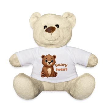 Cute Brown Bear - Teddy Bear - white - Front