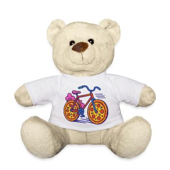 Pizza Bike Pop Art - Nounours - blanc - Devant