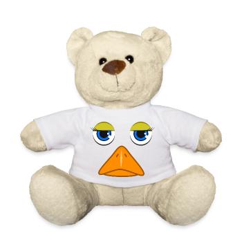 Niedliches Entengesicht Lustiger Vogel Stockente Quacksalber Kunst - Teddy - Weiß - Vorne