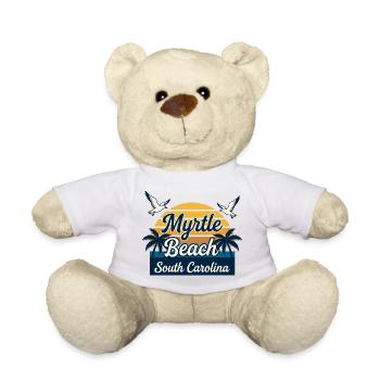 Myrtle Beach, South Carolina Retro-Sonnenuntergangsurlaub - Teddy - Weiß - Vorne