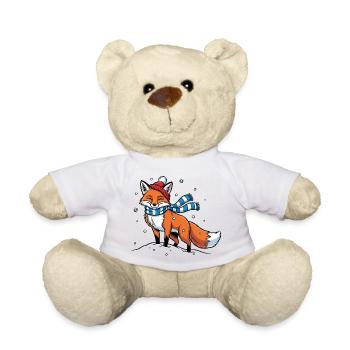 Winterfuchs mit Schal - Teddy - Weiß - Vorne