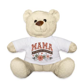 Mama My Greatest Adventure - Floral Mom Quote Desi - Teddy - Weiß - Vorne