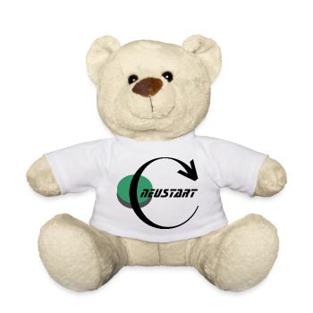 Green circle with black ribbon - Teddy Bear - white - Front