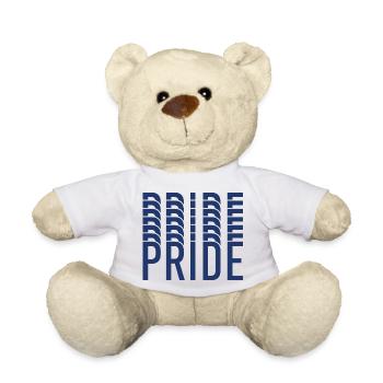 Blue Pride Geometrisches Muster - Teddy - Weiß - Vorne