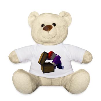 Coffre au trésor voxel trouvé - Nounours - blanc - Devant