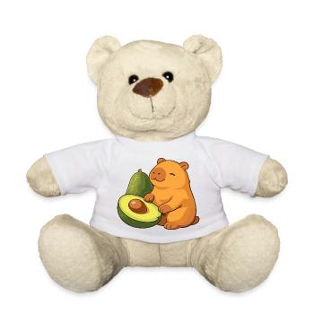 Capybara mit Avocado - Teddy - Weiß - Vorne