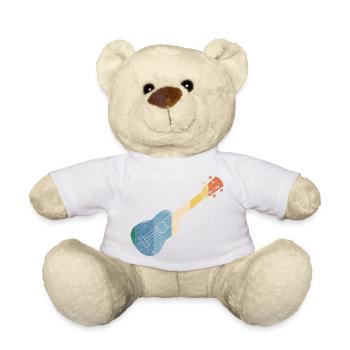 Hawaiian Ukulele Uke Retro Vintage - Teddy Bear - white - Front