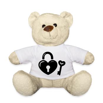 Heart Key - Teddy Bear - white - Front