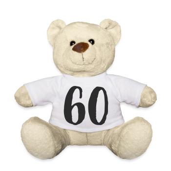 60e anniversaire Numéro Numéro Cadeau - Nounours - blanc - Devant