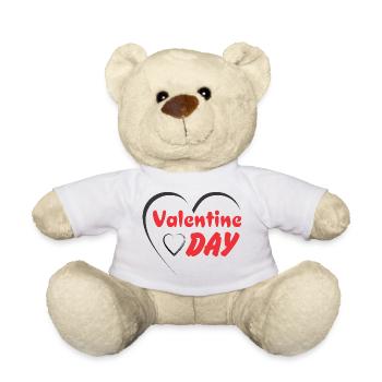 Valentinstagsherz-Schrift - Teddy - Weiß - Vorne