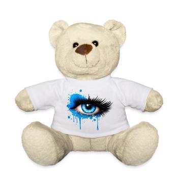Blue eye in graffiti style - Teddy Bear - white - Front