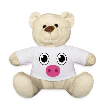 Süßes Schweinegesicht Kawaii Schnauzenkostüm - Teddy - Weiß - Vorne