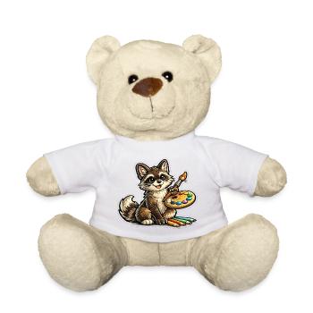 Kleiner Mal-Raccoon - Teddy - Weiß - Vorne