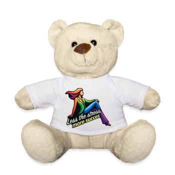 Less stress, more success - Teddy Bear - white - Front