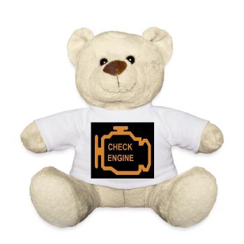 Check Engine Icon in Orange - Teddy Bear - white - Front