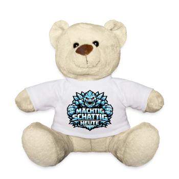 Eisgolem Grafik & Winter-Spruch: Mächtig schattig - Teddy - Weiß - Vorne