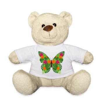 Tropical Butterfly of Leaves - Teddy Bear - white - Front