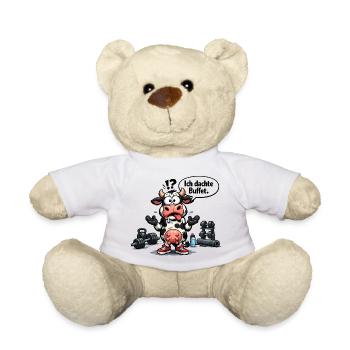 Gym Fitness Humor Kuh Spruch Geschenk - Teddy - Weiß - Vorne