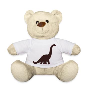 Dino Silhouette Brontosaurus - Nounours - blanc - Devant