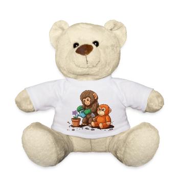 le coup de poing du singe - Jardinage des singes - Nounours - blanc - Devant