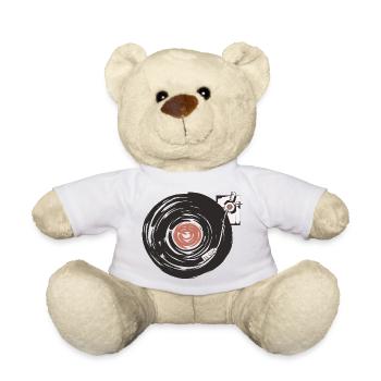 Disques vinyles rétro - Nounours - blanc - Devant